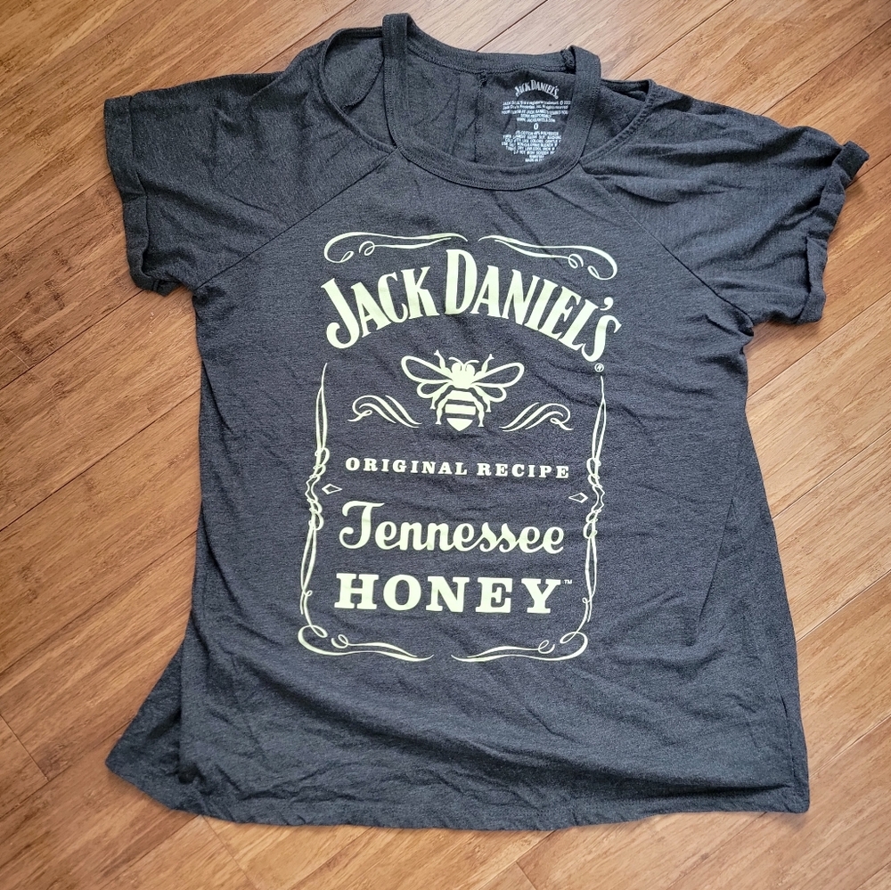 Jack Daniels Tennessee Honey Charcoal Gray T Shirt Size OS - Picture 4 of 4